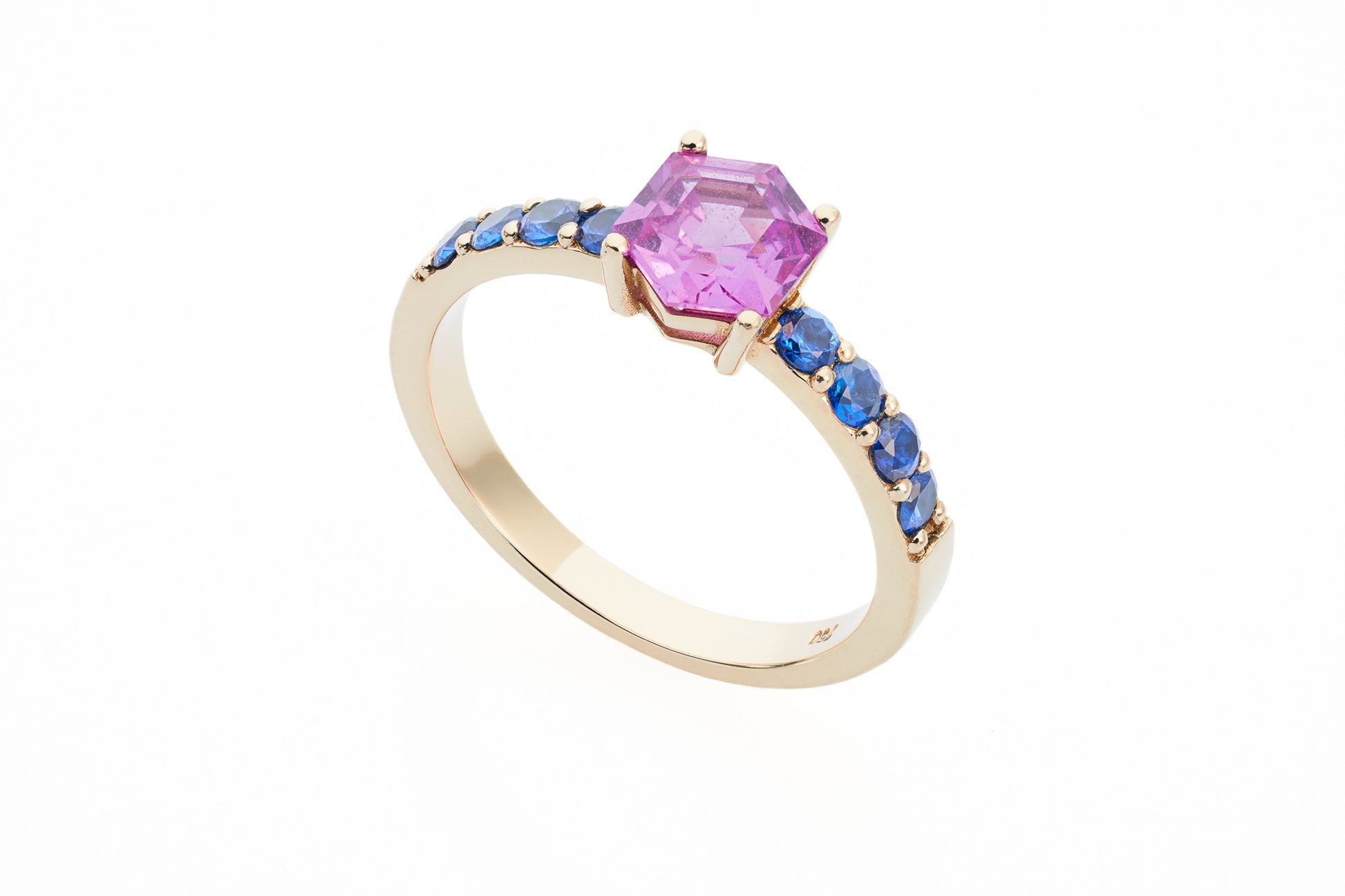Hexagon Saphir Ring