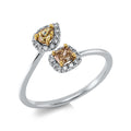 Ring mit Brillanten 18kt Weiß- und Gelbgold – Ring mit Cushion-Diamant und 24 Brillanten, Einzelstück, BeVain München
