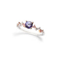 Saphir Ring 18kt Weiß- und Roségold mit Purple Saphir und Brillanten – Handgefertigter Ring, Einzelstück, BeVain München