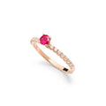 Rubin Ring 18kt Roségold mit Rubin und Brillanten – Handgefertigter Ring, Einzelstück, BeVain München