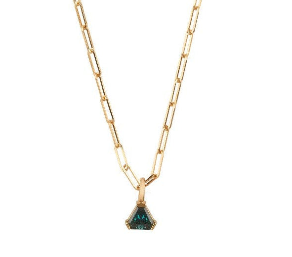 Zephyr PartiSaphir Collier I – 18kt Gold Collier mit australischem Parti-Saphir, Handgefertigt, BeVain München