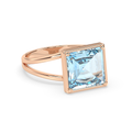 Ring mit Aquamarin 18kt Roségold – Handgefertigter Ring mit Aquamarin, Einzelstück BeVain München