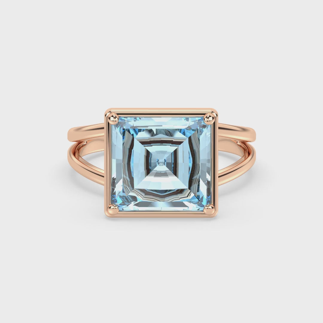18kt Gold Ring mit Aquamarin – Handgefertigt | BeVain