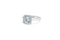 White gold ring with aquamarine