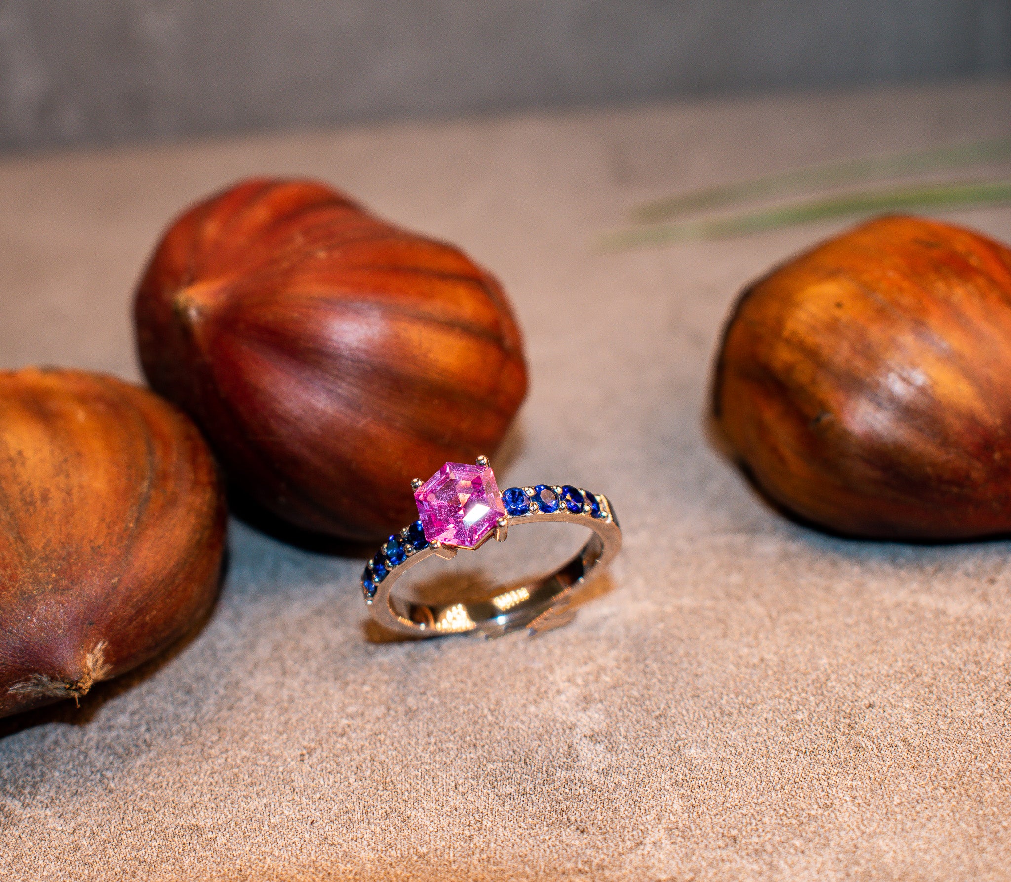 Hexagon Saphir Ring