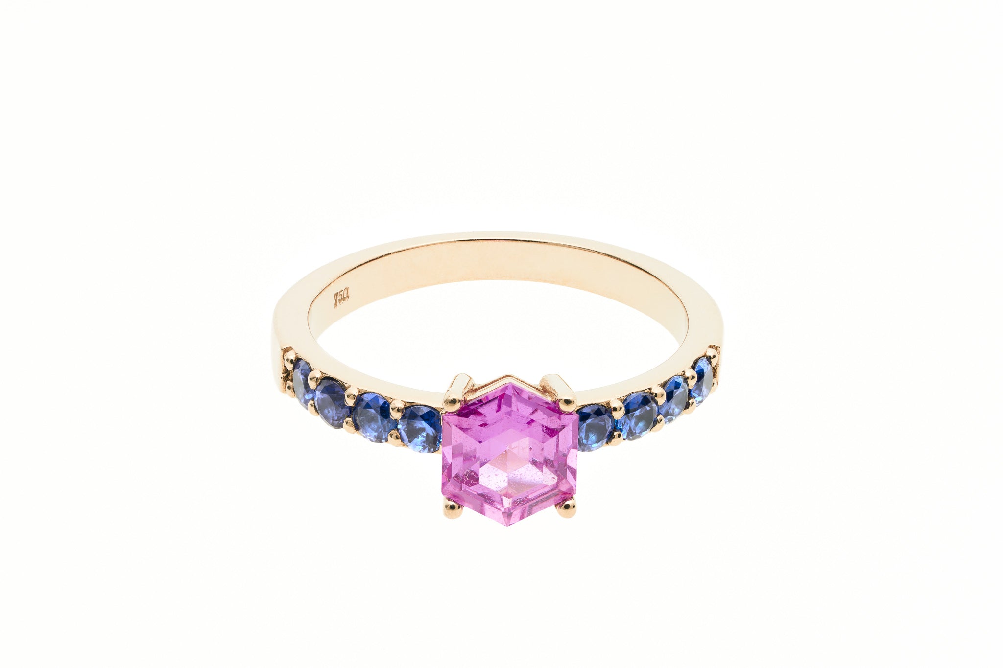 Hexagon Saphir Ring